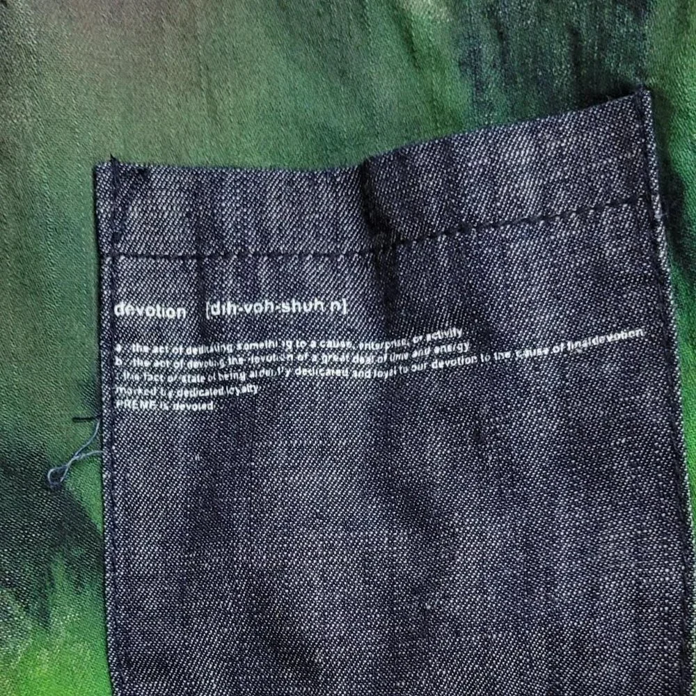 Preme Men’s XXL Tie‑Dye Button‑Up Denim Shirt Multi‑Color Cotton - Picture 5 of 5